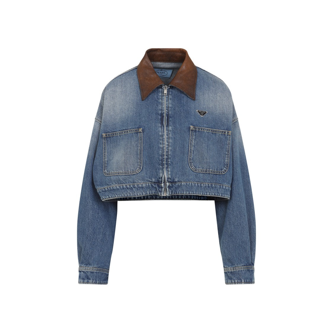 Prada Light Blue Cotton Blouson