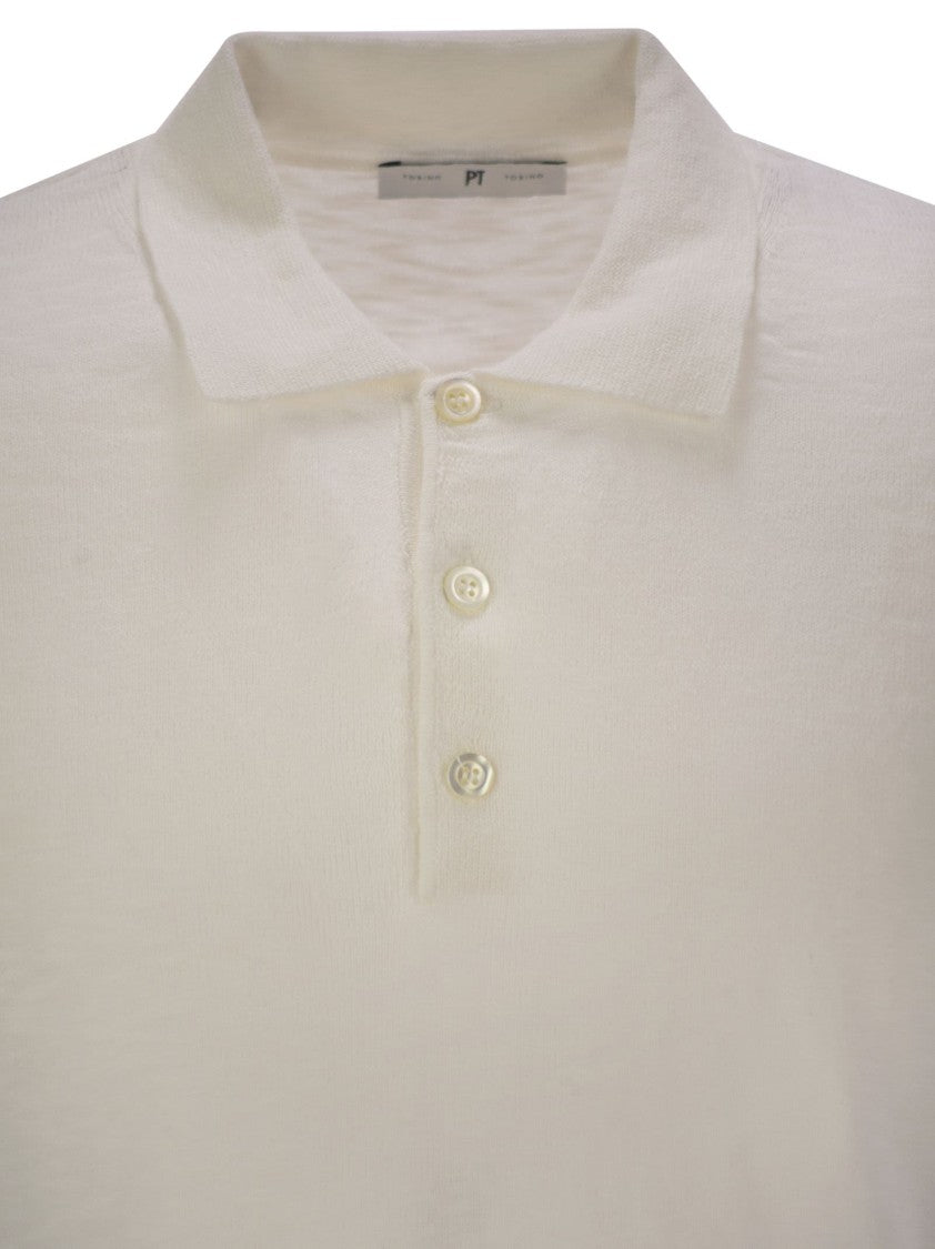Pt Torino Cotton Polo Shirt With Short Sleeves