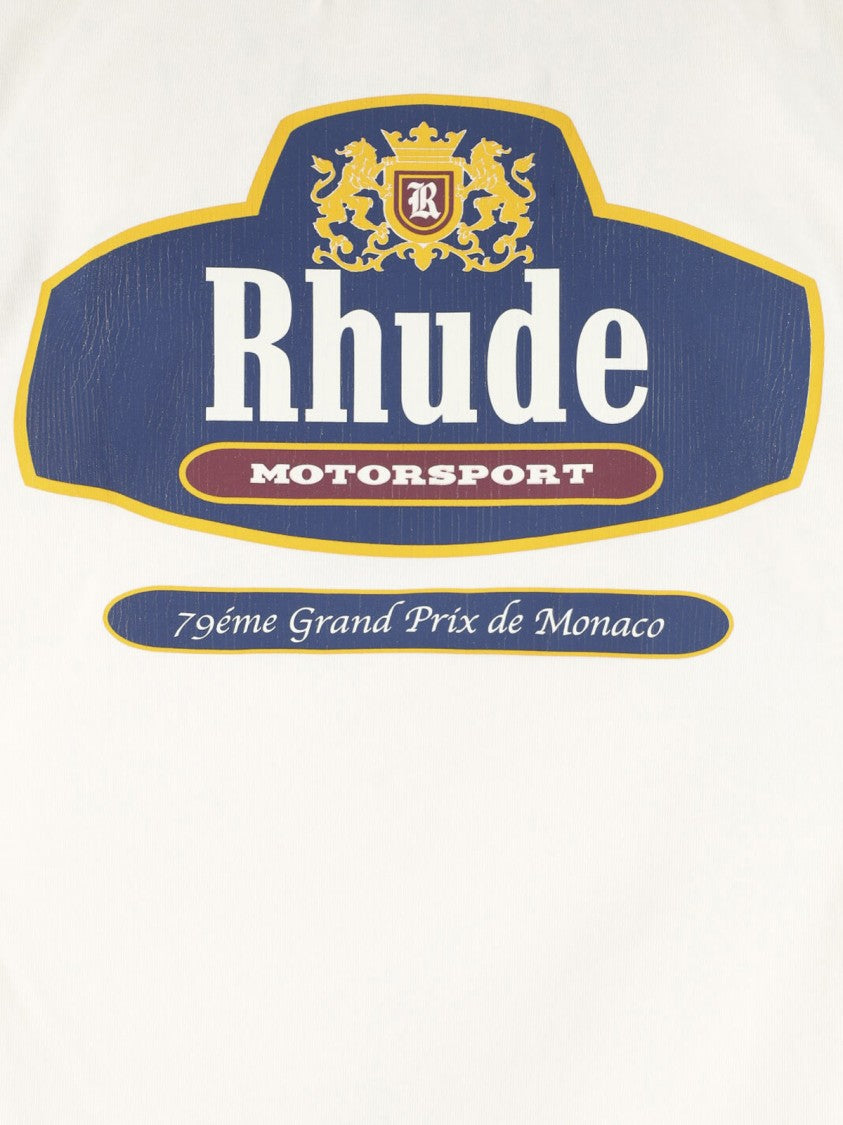Rhude Off-White Vintage Logo Cotton T-Shirt