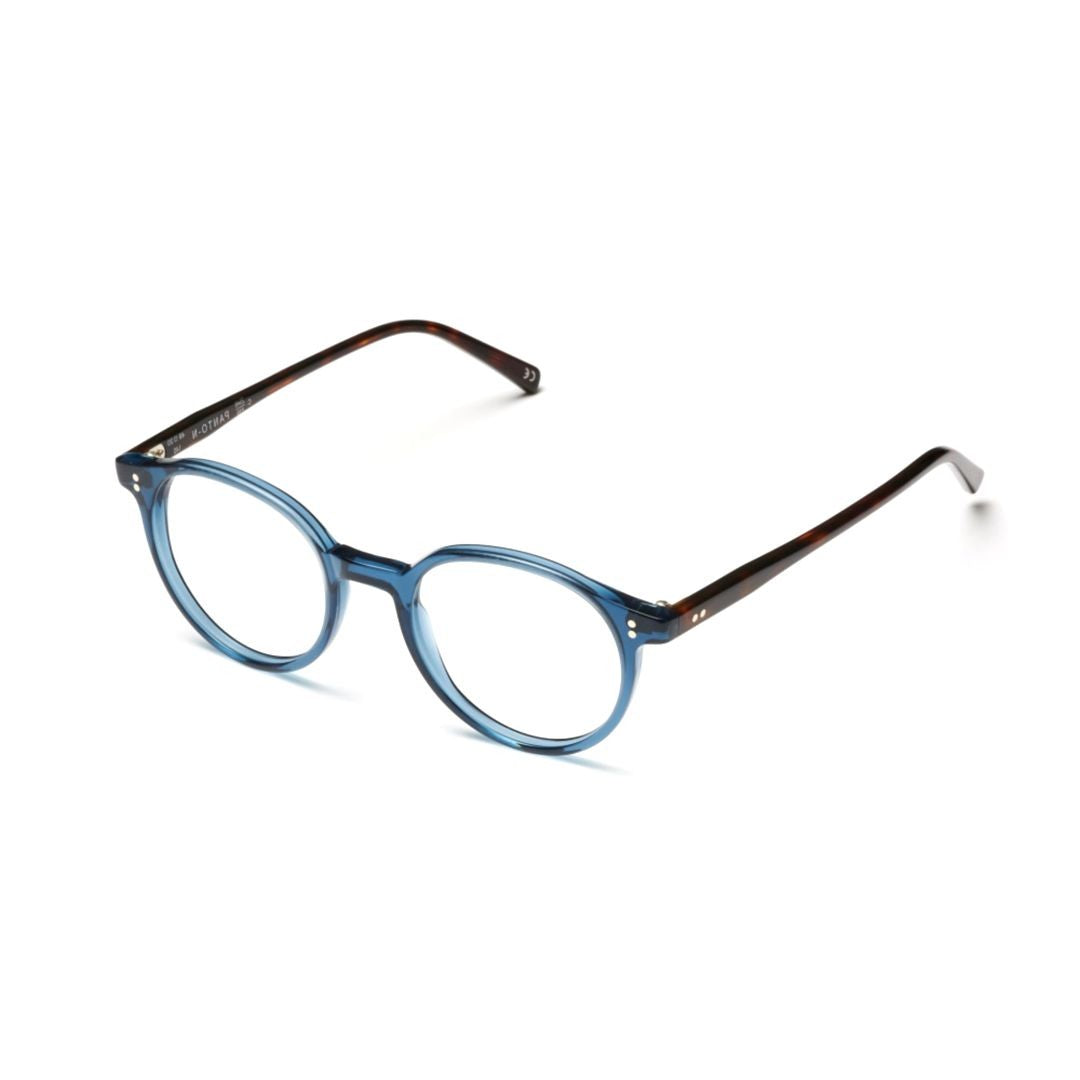 Kador Blue Panto/N Translucent Round Eyeglasses