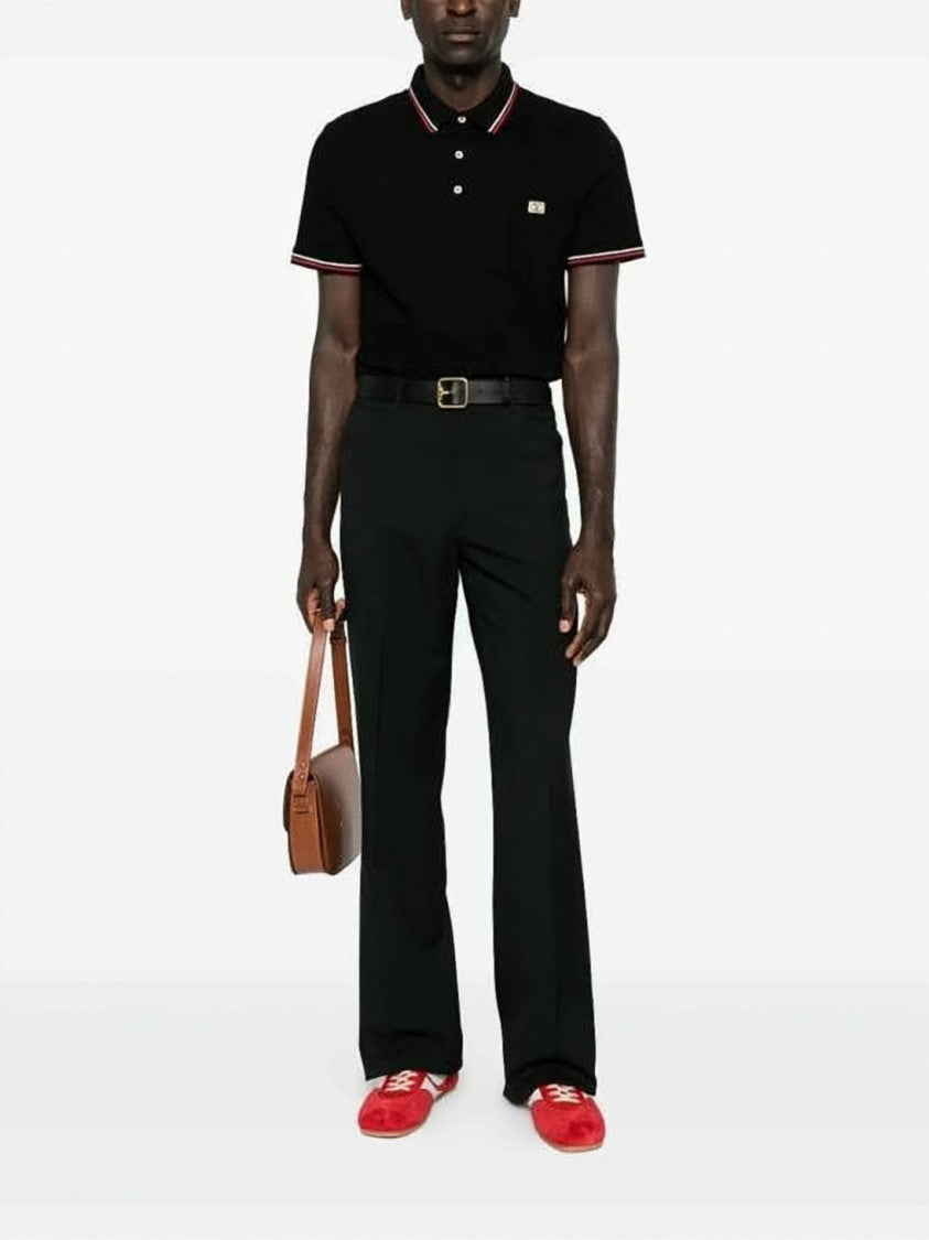 Valentino Garavani Structured Collar Polo Shirt With Subtle Logo Plaque