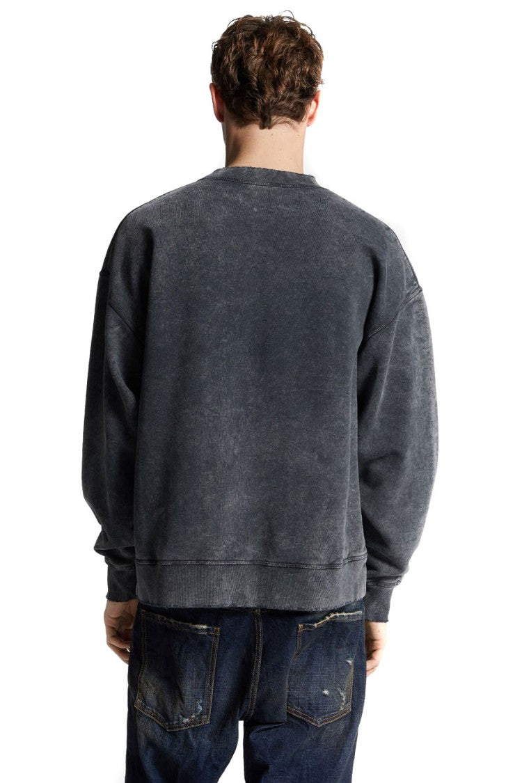 Dsquared2 Grey Cotton Washed Logo Sweatshirt