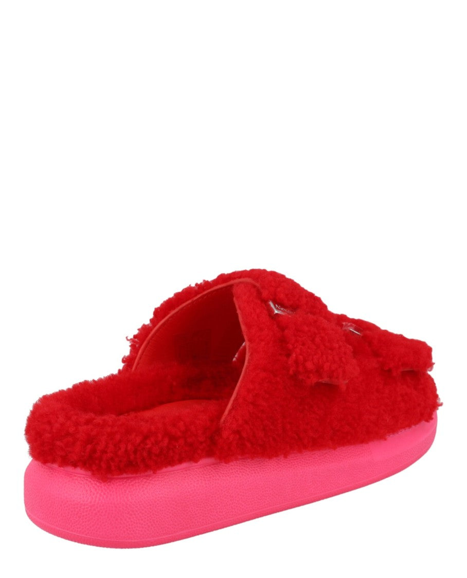 Alexander Mcqueen Shearling Slide Sandals