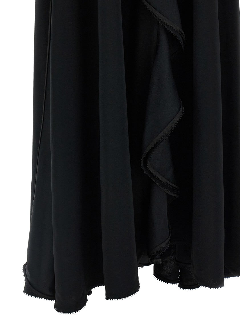 Giovanni Bedin V-Neck Maxi Dress With Front Ruffles