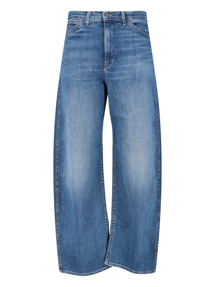 Nili Lotan Wide-Leg Jeans With Mid-Blue Wash