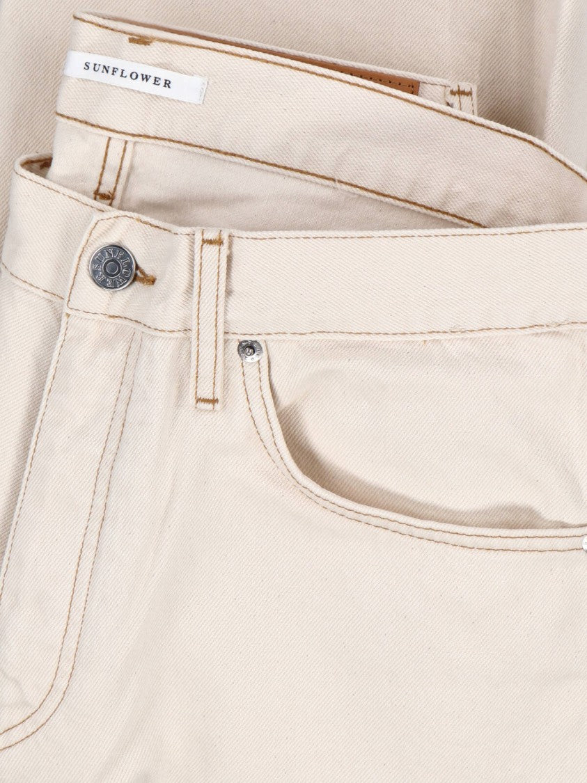 Sunflower Straight-Leg Denim Jeans With Cream Cotton Finish