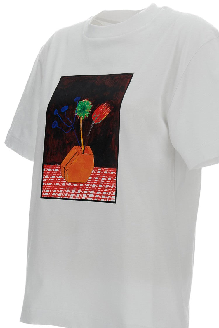 Plan C Boxy-Fit Multicolor Printed Crew-Neck T-Shirt