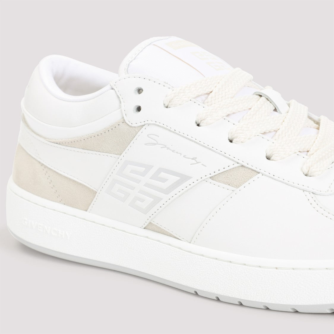 Givenchy White Calf Leather G Move Low Sneakers