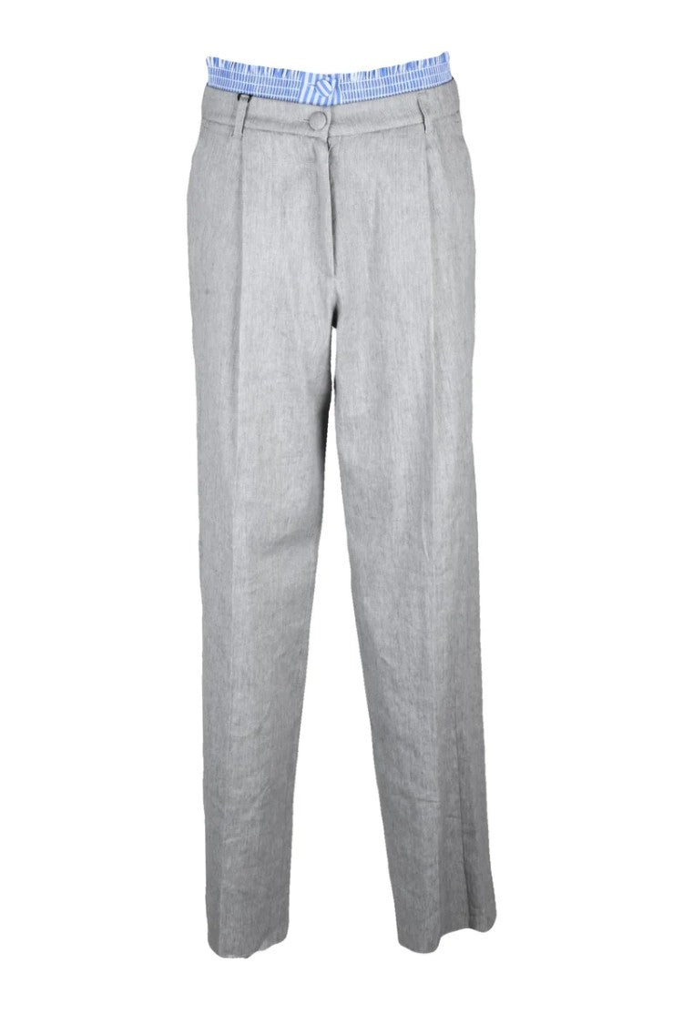 Marella Sport Sport Linen Blend Pants - Grey