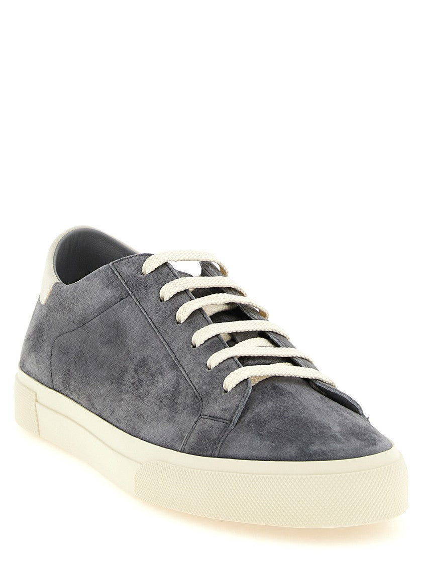 Brunello Cucinelli Soft Suede Sneakers With Embossed Logo