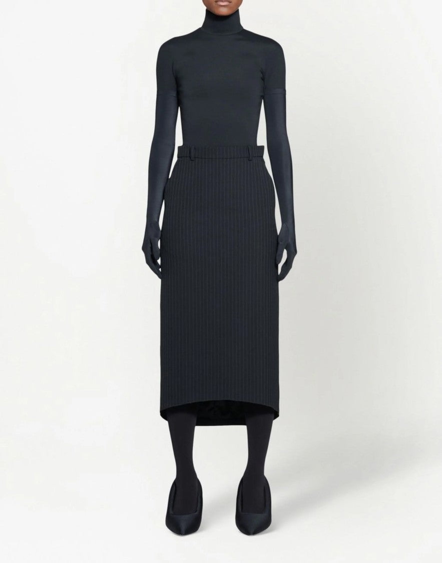 Balenciaga Hourglass Pinstripe Pencil  Skirt
