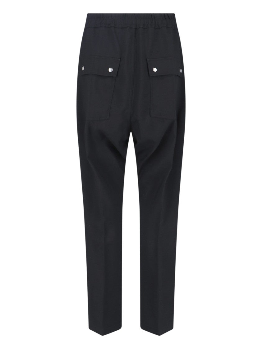 Rick Owens Straight-Leg Trousers With Button Detail – Black