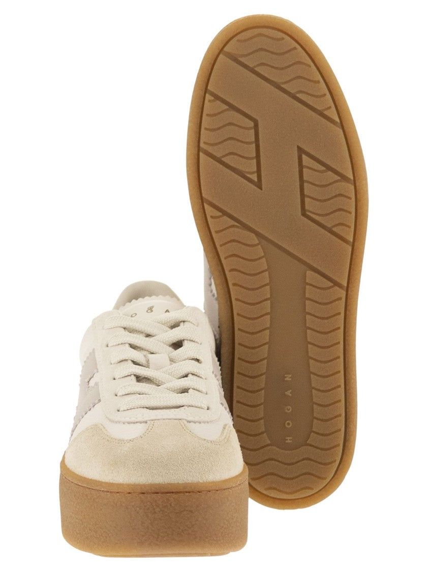 Hogan Leather And Suede Trainers With Platform Sole
