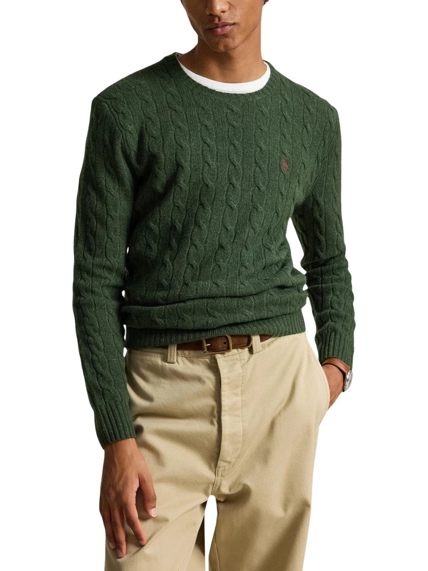 Polo Ralph Lauren Cable Knit Long Sleeve Pullover With Embroidered Logo