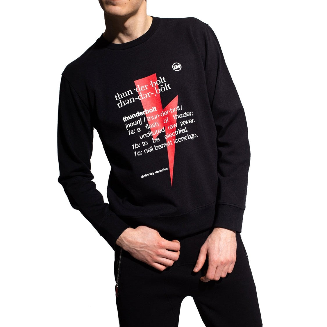 Neil Barrett Black Cotton Blend Logo Sweatshirt