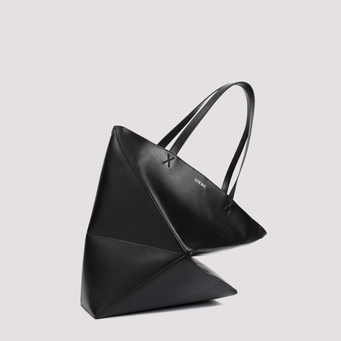 Loewe Architectural Black Calf Leather Tote Bag