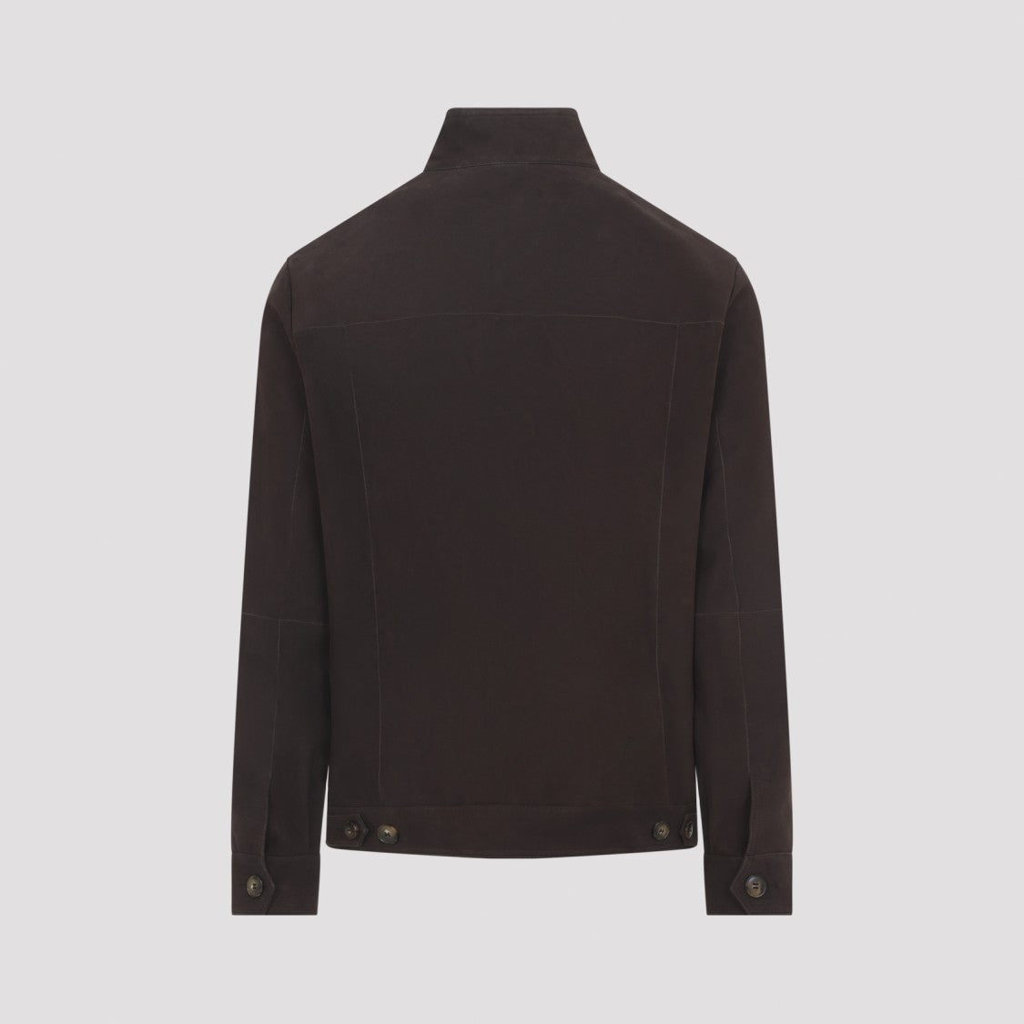 Canali Brown Lamb Leather Casual Jacket