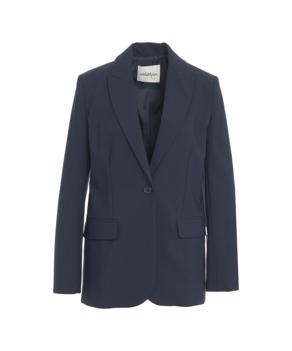 Ottod'ame Single-Breasted Blazer With Notch Lapel