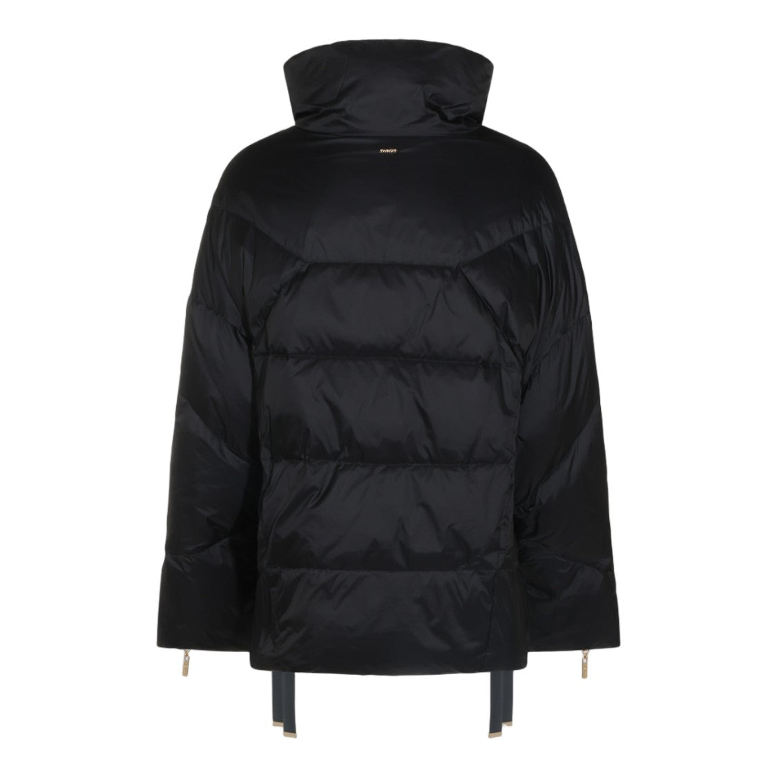 Twin-Set Structured Collar Black Quilted Twin-Set Coat