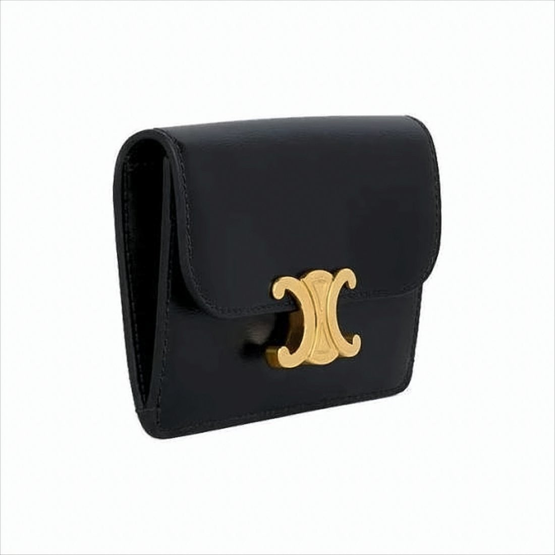 Celine Compact Black Leather Card Wallet