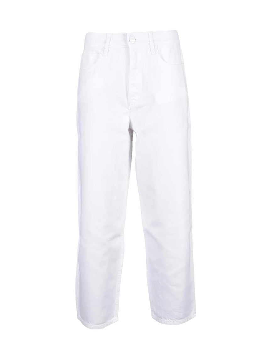 Pinko White Estelle Mid-Rise Stretch Cotton Straight-Leg Jeans