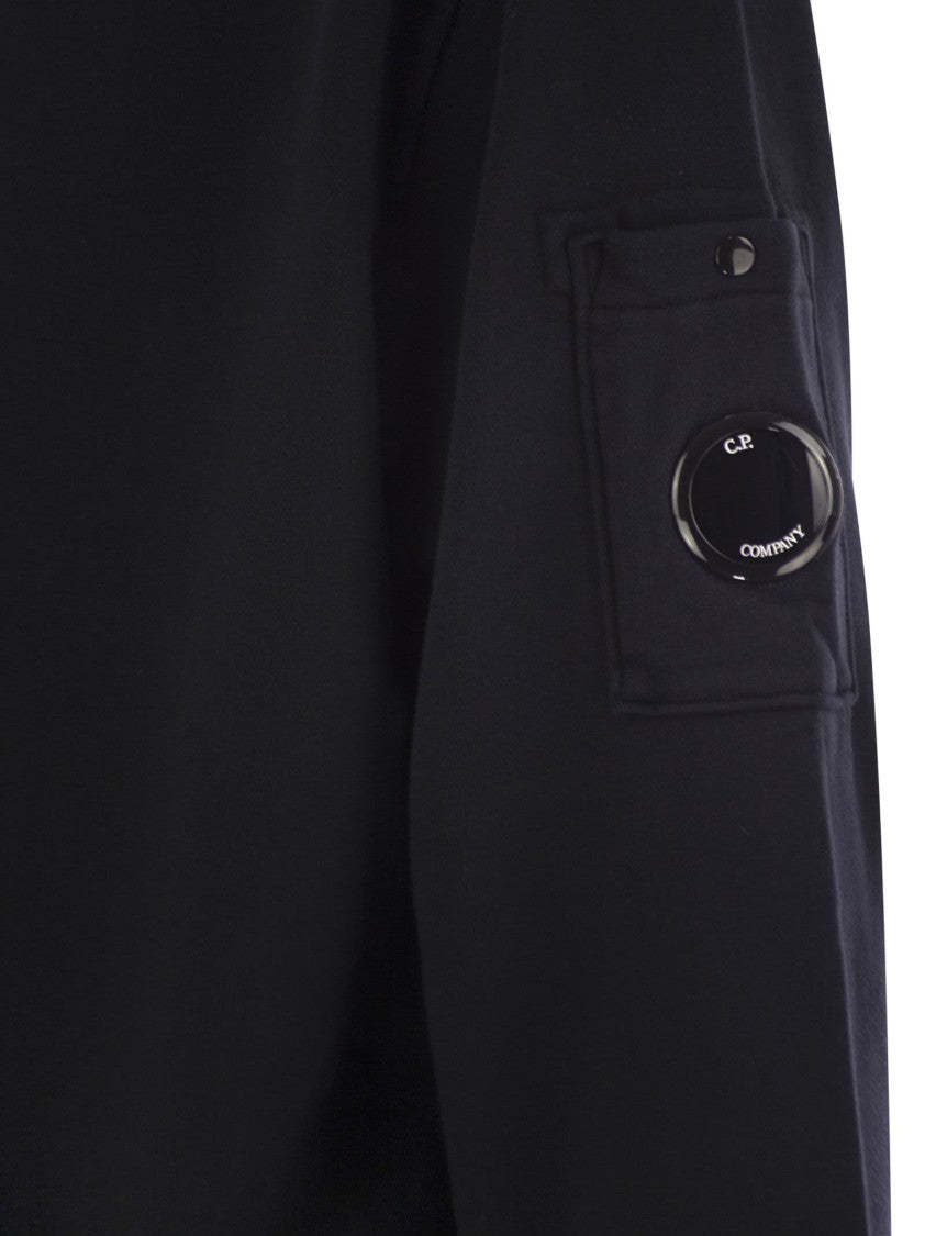 C.P. Company Frosted Cotton Fleece Sweatshirt With Lens Detail