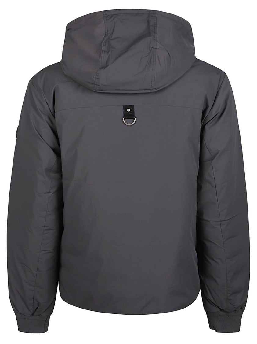 Moose Knuckles Matte Finish Down Jacket With Adjustable Hood