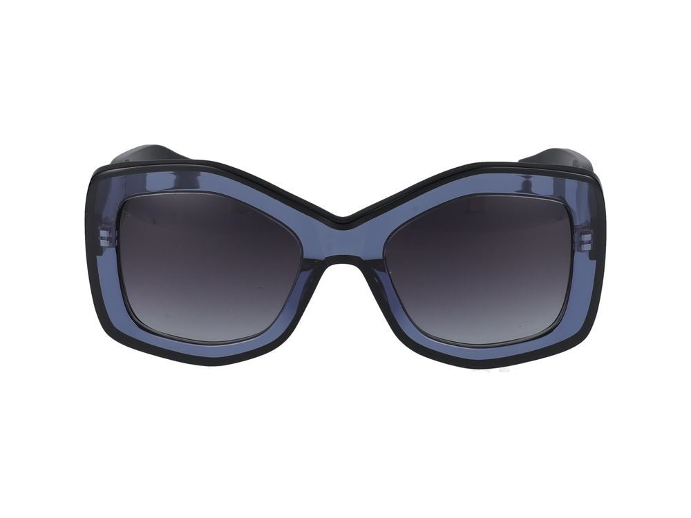 Azzedine Alaïa Blue Layered Acetate Oversized Square Sunglasses