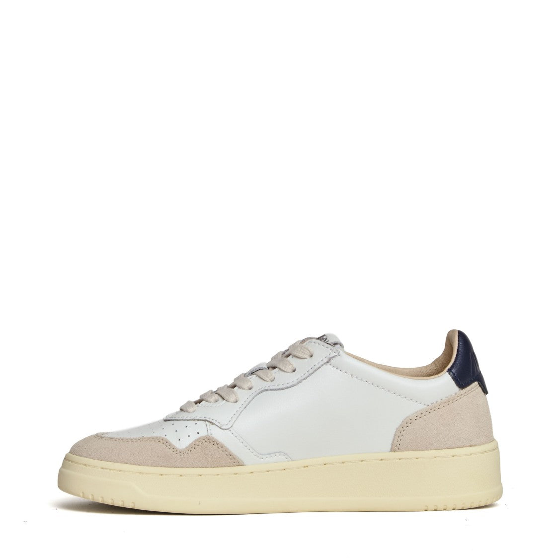 Autry White Blue Medalist Low Suede Sneakers