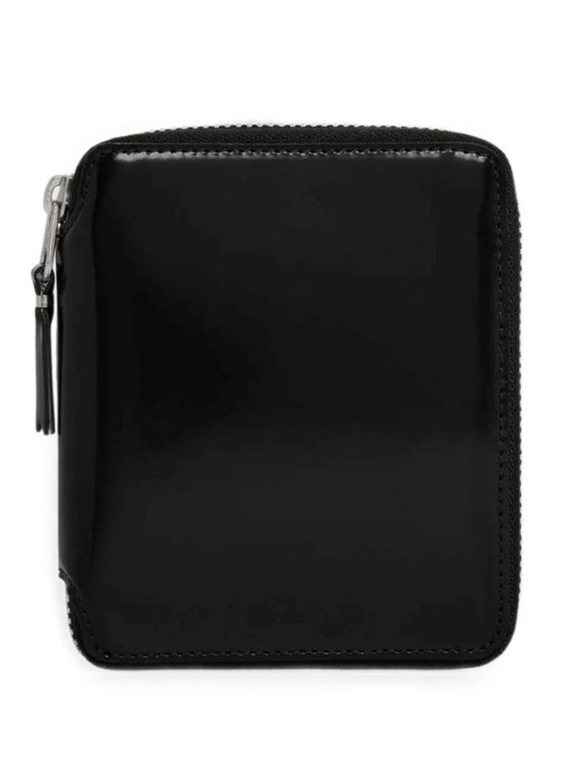 Comme Des Garçons Black Compact Zip-Around Glossy Wallet