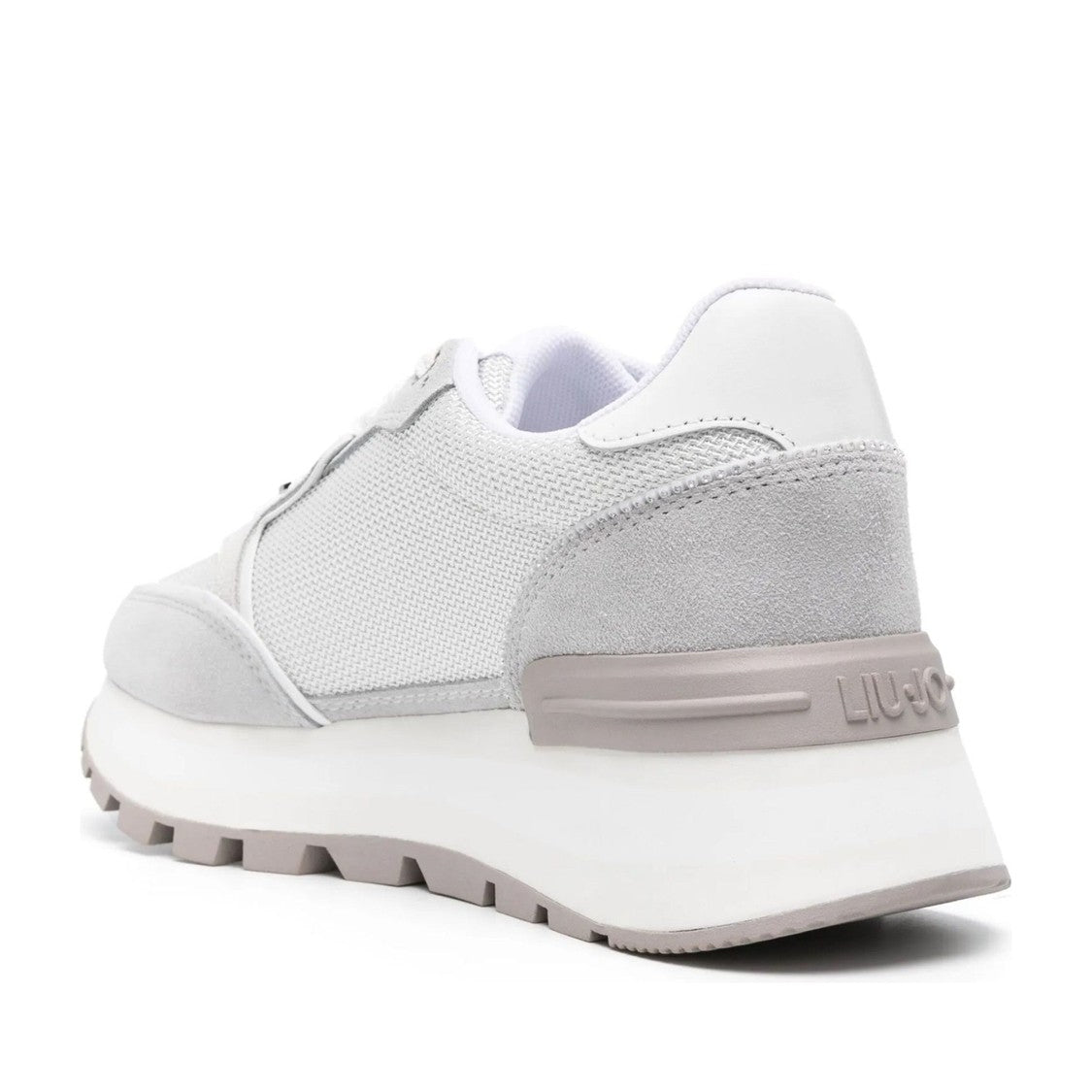 Liu Jo White Amazing 25 Metallic Detail Lace-Up Leather Sneakers