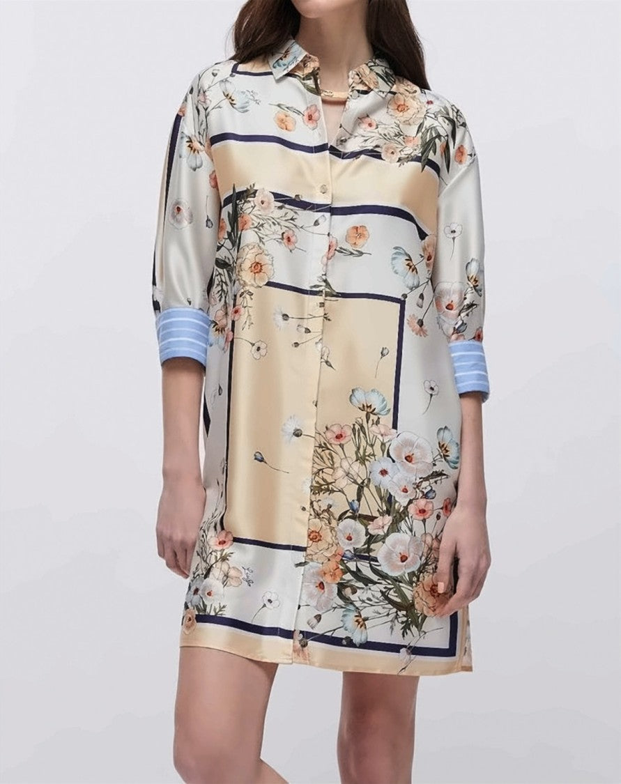Liu Jo Short Printed Twill Shirt Dress