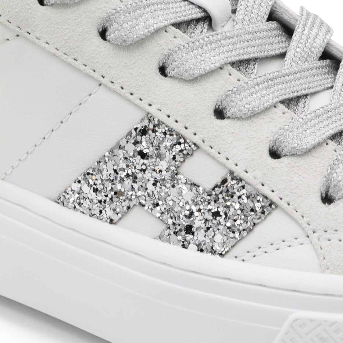 Hogan White And Black Leather Sneakers