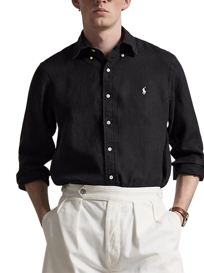 Polo Ralph Lauren Linen Long Sleeve Sport Shirt With Button-Down Collar