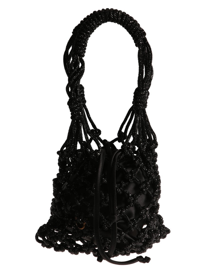 Pinko Mini Textured Netted Drawstring Polyester Handbag