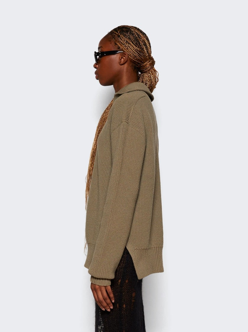 Rick Owens Fisherman Tabard Knitted Sweater Dust