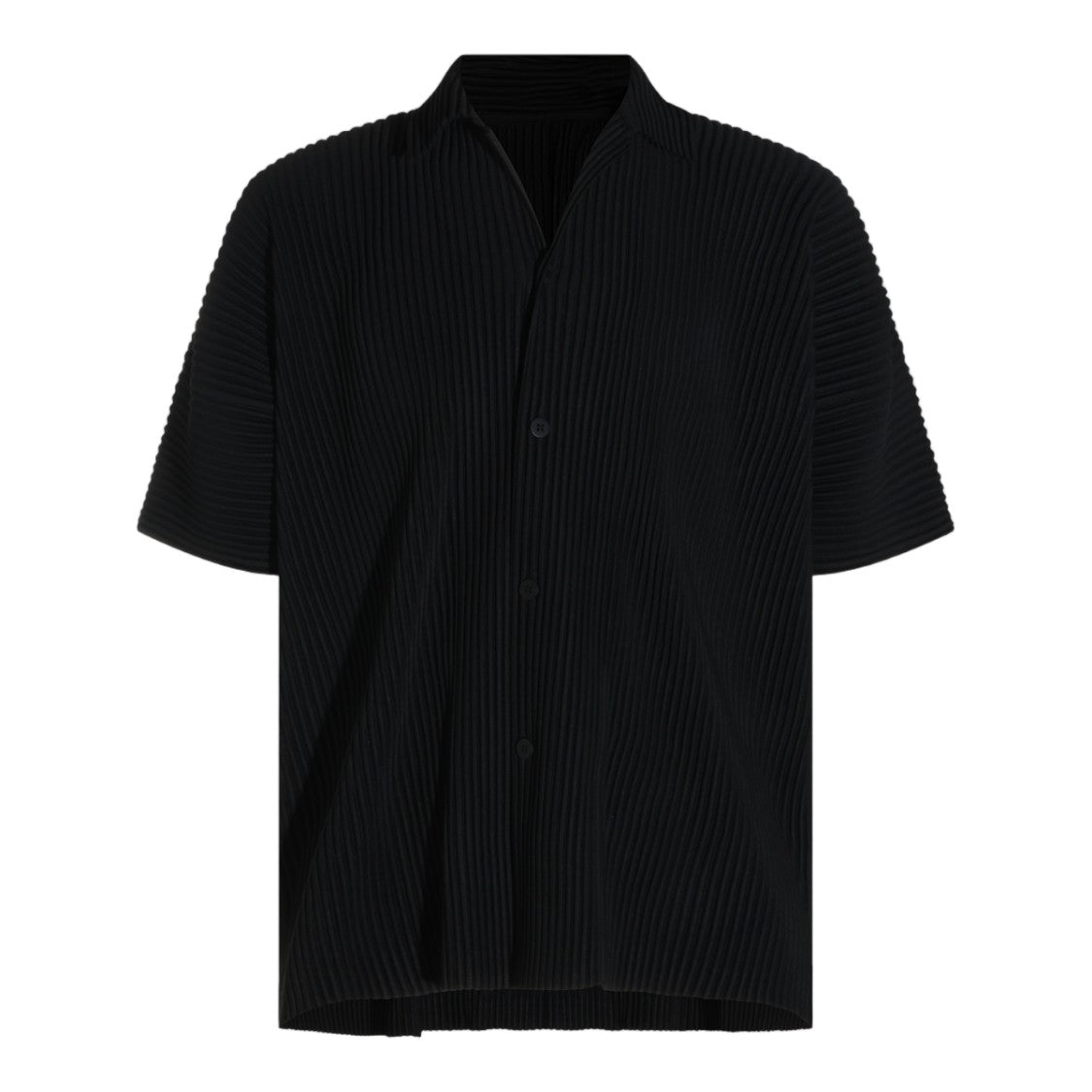 Homme Plissé Issey Miyake Pleated Button-Up Short-Sleeve Shirt