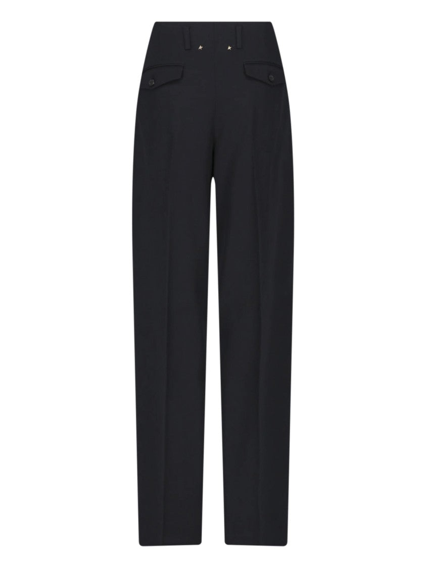 Golden Goose Tailored Straight-Leg Black Virgin Wool Formal Pants