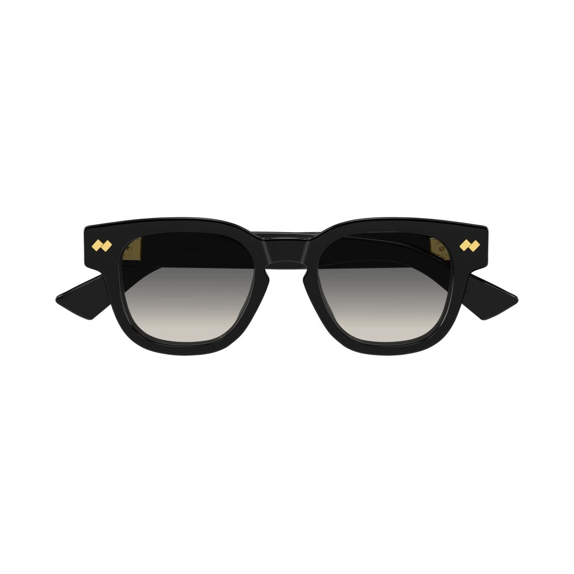 Bottega Veneta Bv1441s Square-Frame Sunglasses With Gold-Accented Temples