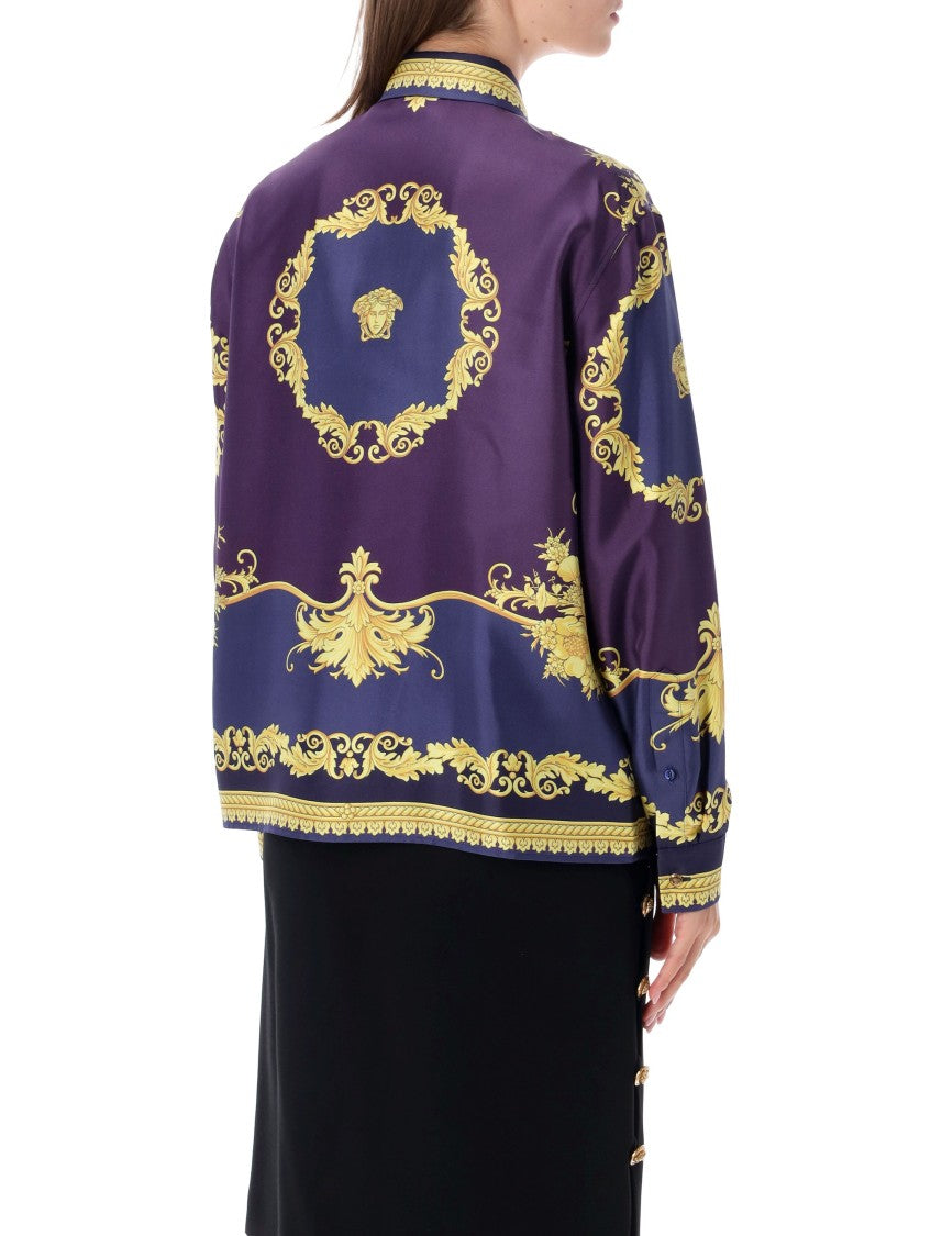 Versace Baroque Golden Floral Print Shirt
