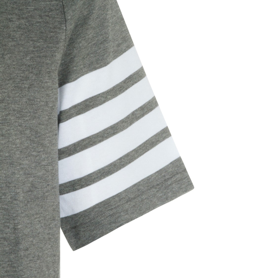 Thom Browne Short-Sleeved Crew Neck T-Shirt With Distinctive Striped Sleeve