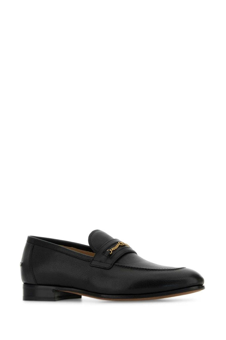 Valentino Garavani Black Leather Vlogo Signature Loafers