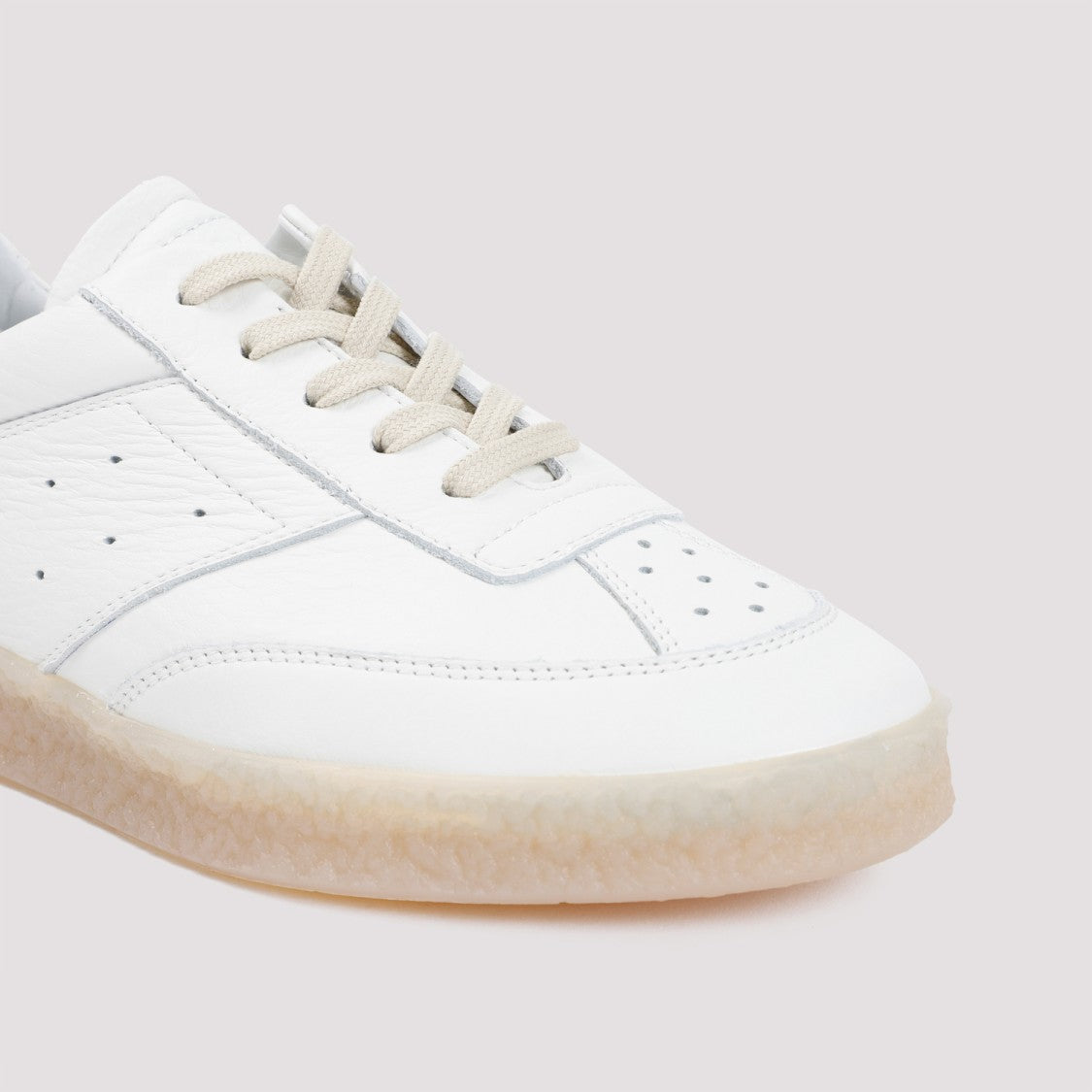 Mm6 By Maison Margiela White Calf Leather Sneakers