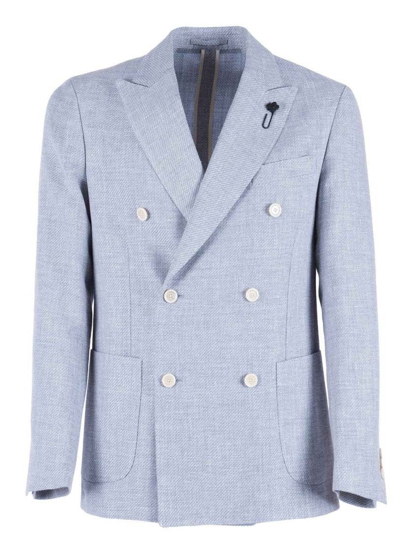 Lardini Double Breasted Peak Lapel Blazer