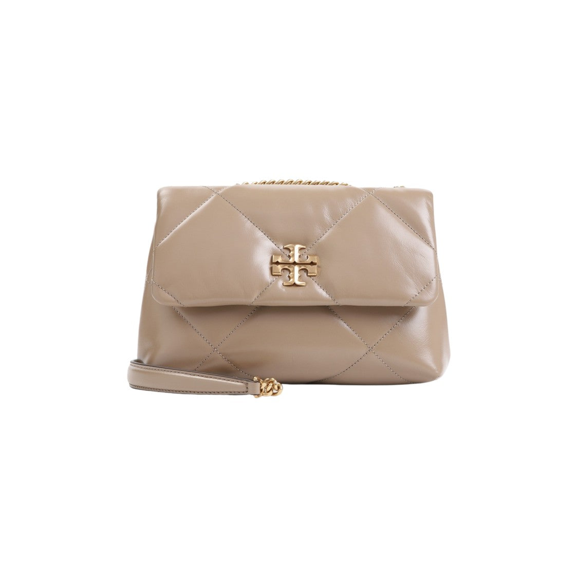 Tory Burch Taupe Nappa Cow Leather Kira Diamond Small Bag