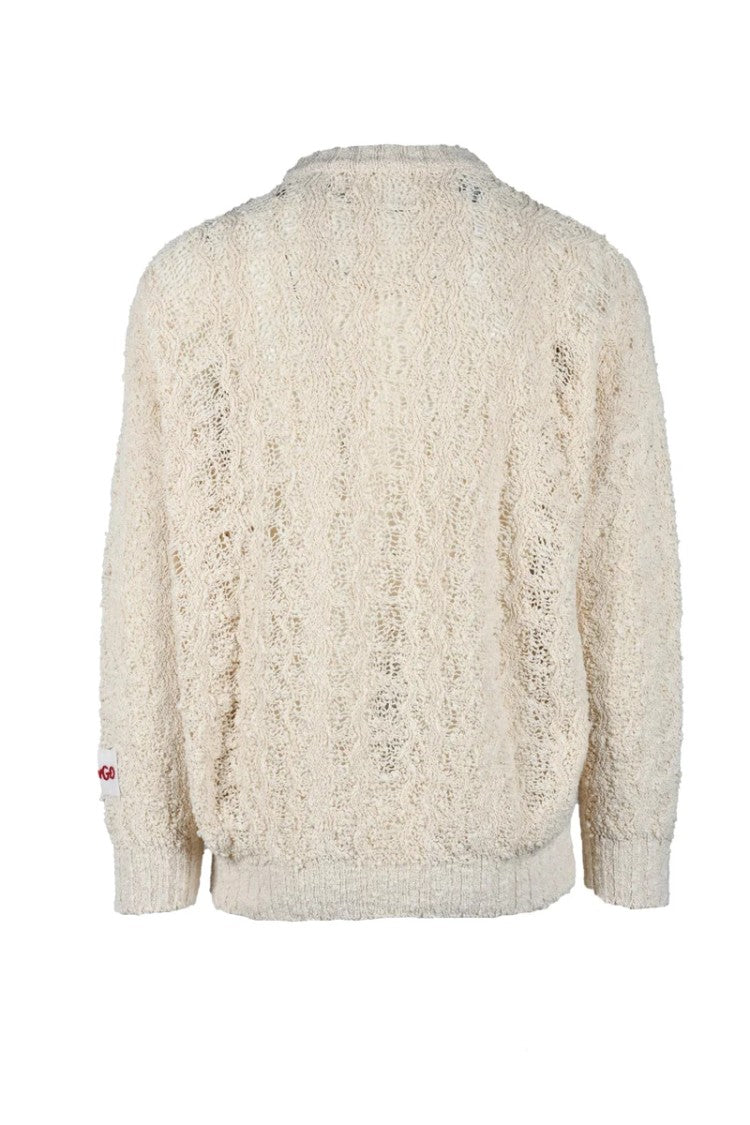 Longo Textured Cable Knit Cotton Sweater