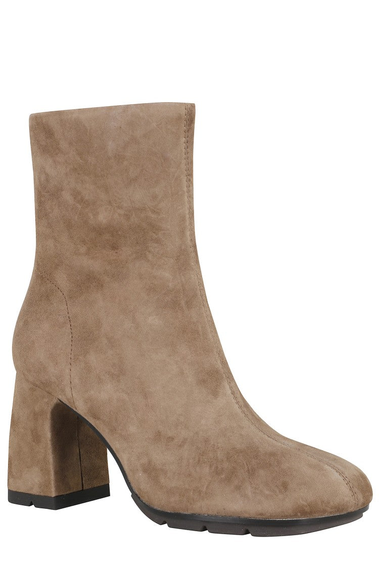 Ash Suede Ankle Boots With Squared Toe