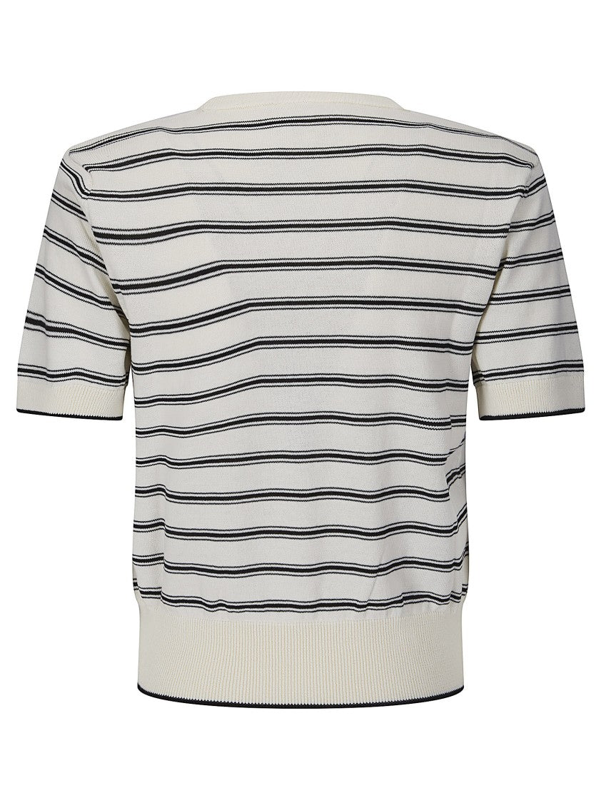 A.P.C. Multicolor Haut Manches Courtes Striped Cotton Top
