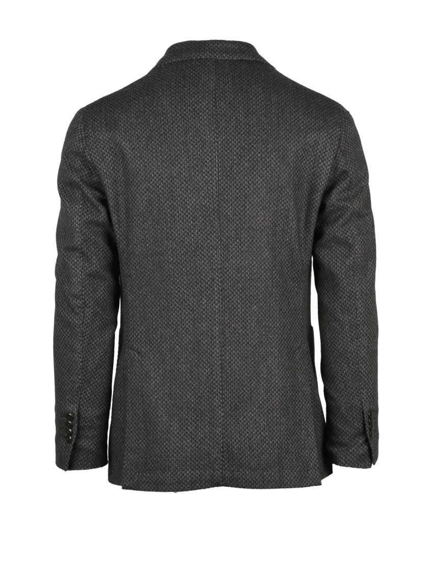 L.B.M. 1911 Rounded Jacket With Textured Fabric And Button Closure