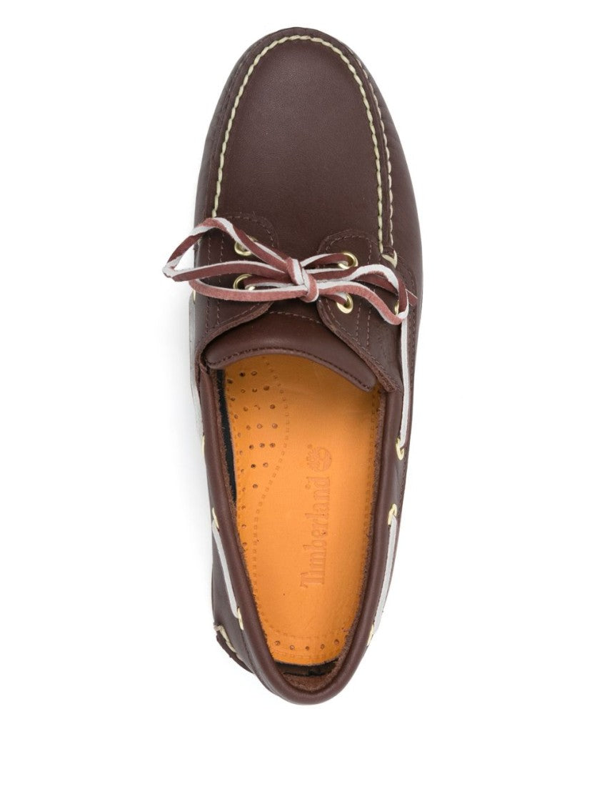 Timberland Brown Calfskin Sandals With Decorative Laces